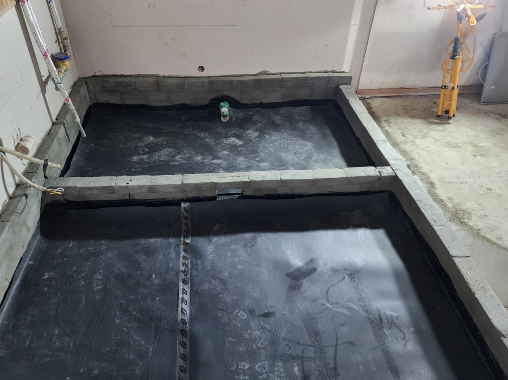 방수턱 조적 완성